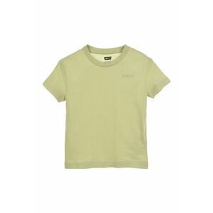 Detské bavlnené tričko Levi's zelená farba, jednofarebný