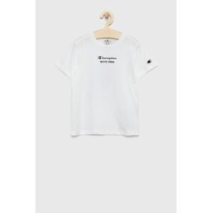 Detské bavlnené tričko Champion 305990 biela farba, s potlačou