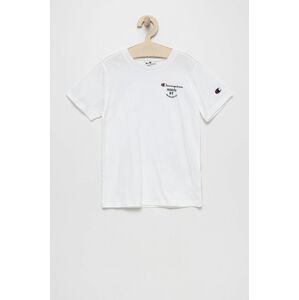Detské bavlnené tričko Champion 305991 biela farba, s potlačou