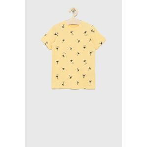 Detské bavlnené tričko Jack & Jones béžová farba, vzorovaný