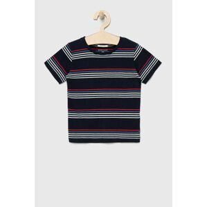 Detské bavlnené tričko Tom Tailor tmavomodrá farba, vzorovaný