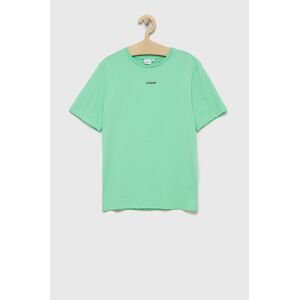 Detské tričko BOSS zelená farba, jednofarebný