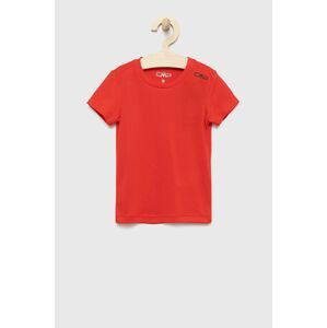 Detské tričko CMP červená farba, jednofarebný