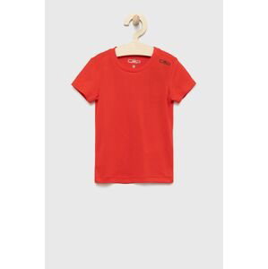 Detské tričko CMP červená farba, jednofarebný