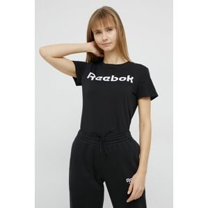 Bavlnené tričko Reebok GU8329 čierna farba