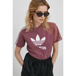 Tričko adidas Originals Adicolor HC7044 dámske, fialová farba,