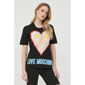 Bavlnené tričko Love Moschino čierna farba