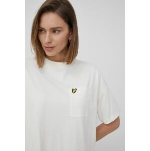 Bavlnené tričko Lyle & Scott béžová farba,