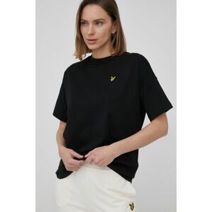 Bavlnené tričko Lyle & Scott čierna farba,