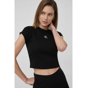 Tričko Calvin Klein Jeans dámsky, čierna farba, J20J218337