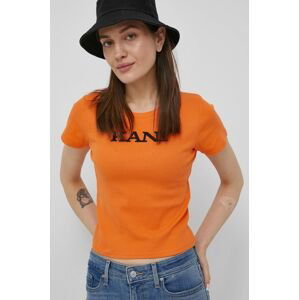 Tričko Karl Kani dámsky, oranžová farba,