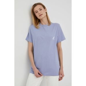 Bavlnené tričko Kangol KLEU006.D-115, fialová farba,