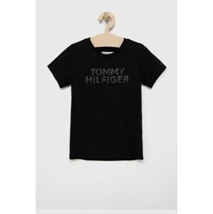 Detské tričko Tommy Hilfiger čierna farba,