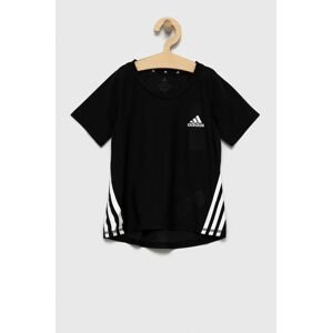 Detské tričko adidas Performance HD4347 čierna farba