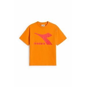 Detské bavlnené tričko Diadora oranžová farba,