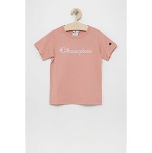 Detské bavlnené tričko Champion 404336 ružová farba,
