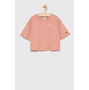 Detské bavlnené tričko Champion 404337 ružová farba,