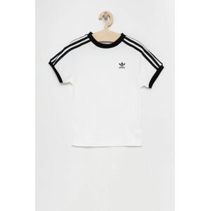 Detské tričko adidas Originals H31181 biela farba, jednofarebné