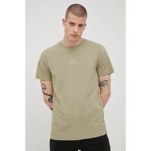 Bavlnené tričko Premium by Jack&Jones zelená farba, jednofarebné