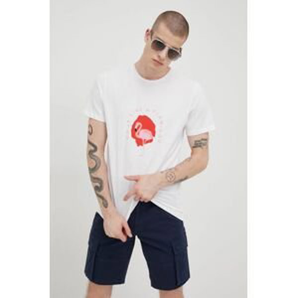 Bavlnené tričko Produkt by Jack & Jones biela farba, s potlačou