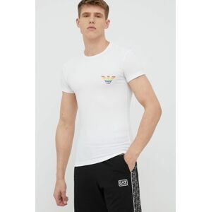 Tričko Emporio Armani Underwear pánske, biela farba, s potlačou