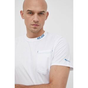 Bavlnené tričko Pepe Jeans Arav biela farba, jednofarebné