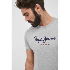 Bavlnené tričko Pepe Jeans Eggo šedá farba, melanžové