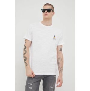 Bavlnené tričko Premium by Jack&Jones biela farba, s nášivkou