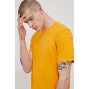 Bavlnené tričko Tom Tailor oranžová farba, jednofarebné