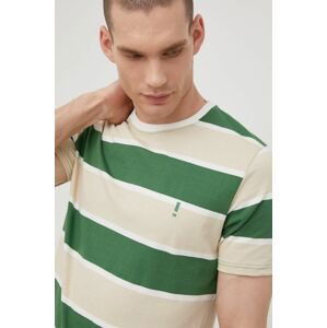 Bavlnené tričko Solid zelená farba, vzorované