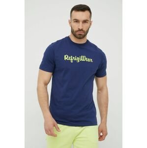 Bavlnené tričko RefrigiWear tmavomodrá farba, s potlačou