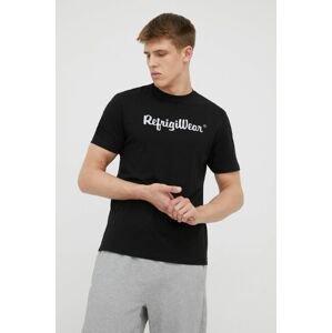 Bavlnené tričko RefrigiWear čierna farba, s potlačou