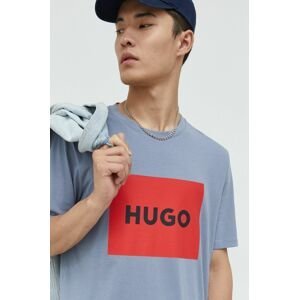 Bavlnené tričko HUGO s potlačou