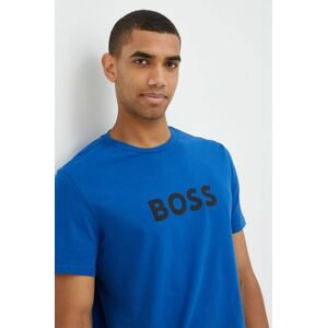 Bavlnené tričko BOSS s potlačou