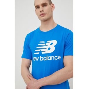 Bavlnené tričko New Balance MT01575SBU s potlačou