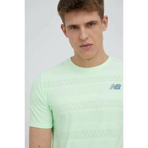 Bežecké tričko New Balance Q Speed MT13277VSG zelená farba, jednofarebné