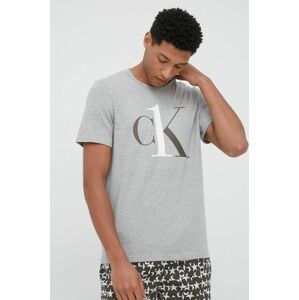 Pyžamové tričko Calvin Klein Underwear šedá farba, melanžové