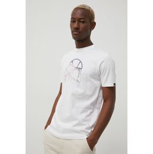 Bavlnené tričko Ellesse SHM14266-WHITE, biela farba, s potlačou