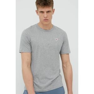 Bavlnené tričko Rossignol šedá farba, s nášivkou