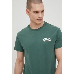 Bavlnené tričko Unfair Athletics zelená farba, jednofarebné