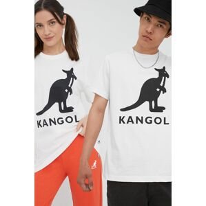 Bavlnené tričko Kangol KLEU005-01, béžová farba, s potlačou