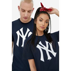 Bavlnené tričko 47brand Mlb New York Yankees tmavomodrá farba, s potlačou