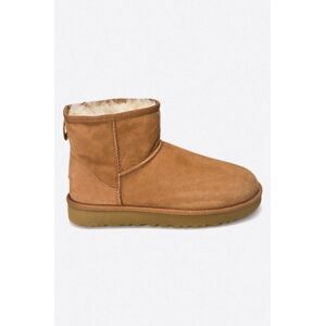 Semišové snehule UGG Classic Mini II dámske, hnedá farba, 1016222.CHE