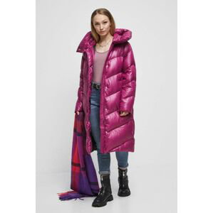 Páperový kabát Medicine dámsky, ružová farba, zimný