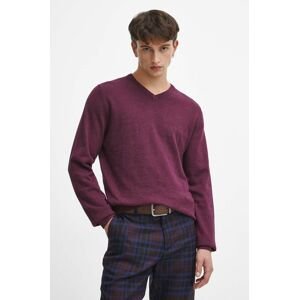 Bavlnený sveter Medicine pánsky, fialová farba, tenký