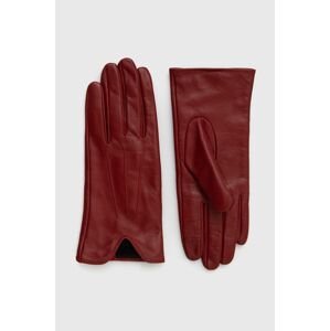 Kožené rukavice Medicine dámske, červená farba