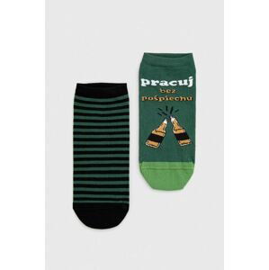 Ponožky Medicine 2-pak pánske, zelená farba