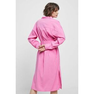 Šaty Medicine ružová farba, midi, oversize