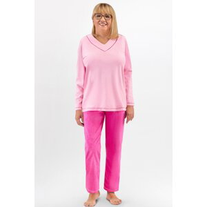 Dámske pyžamo Martel Dana - výstrih do “V” Ružová L