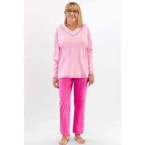 Dámske pyžamo Martel Dana - výstrih do “V” Ružová XL